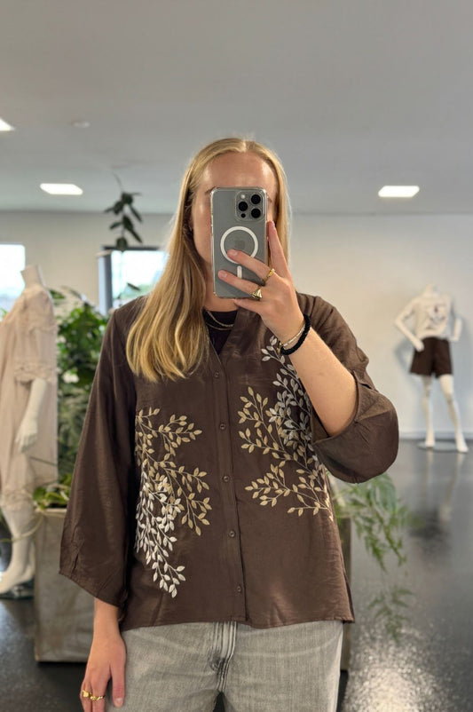 LUXZUZ // ONE TWO Ariago Shirt Shirt 788 Chocolate Chip