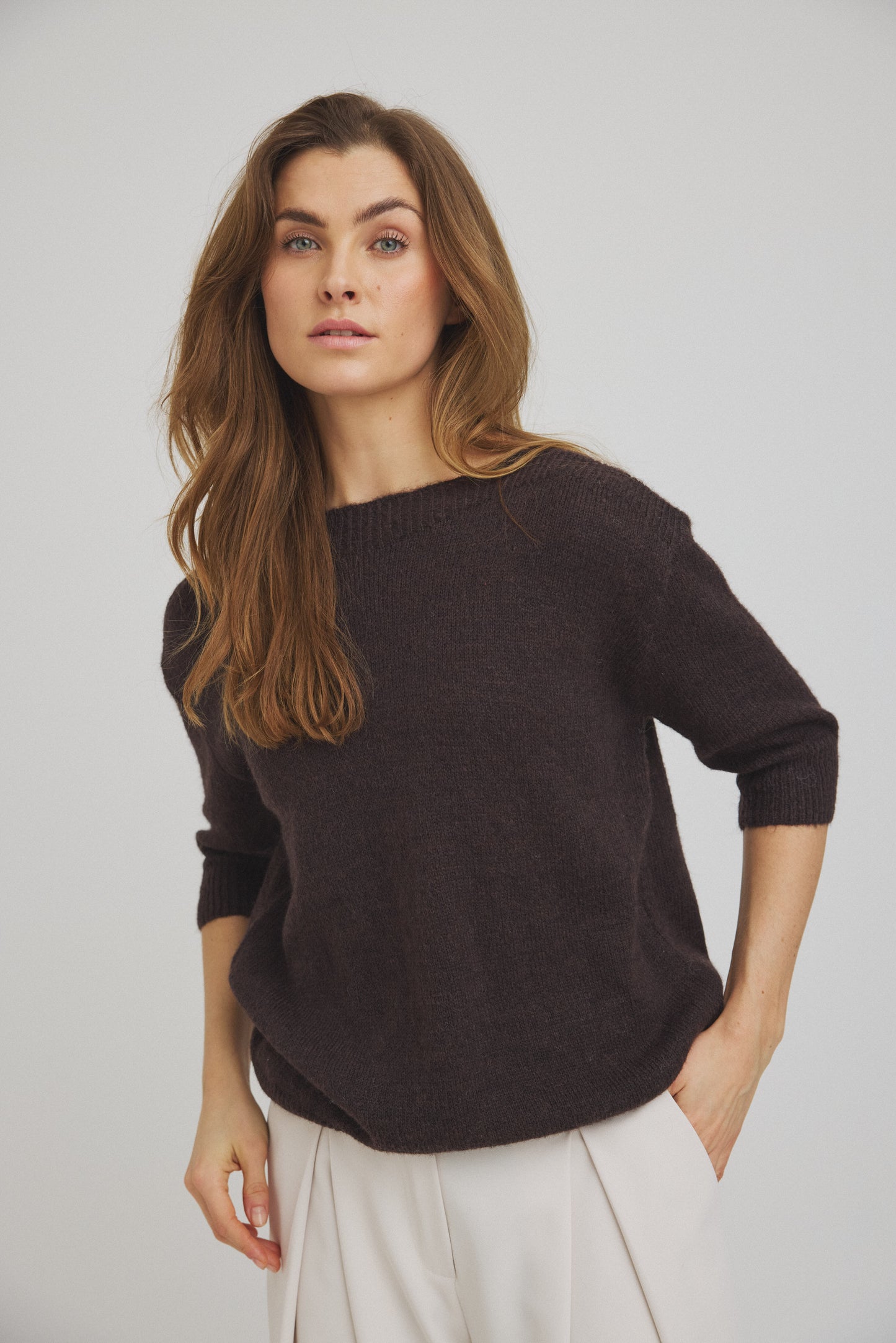 LUXZUZ // ONE TWO Barbro Knit Knit 795 Coffee Bean