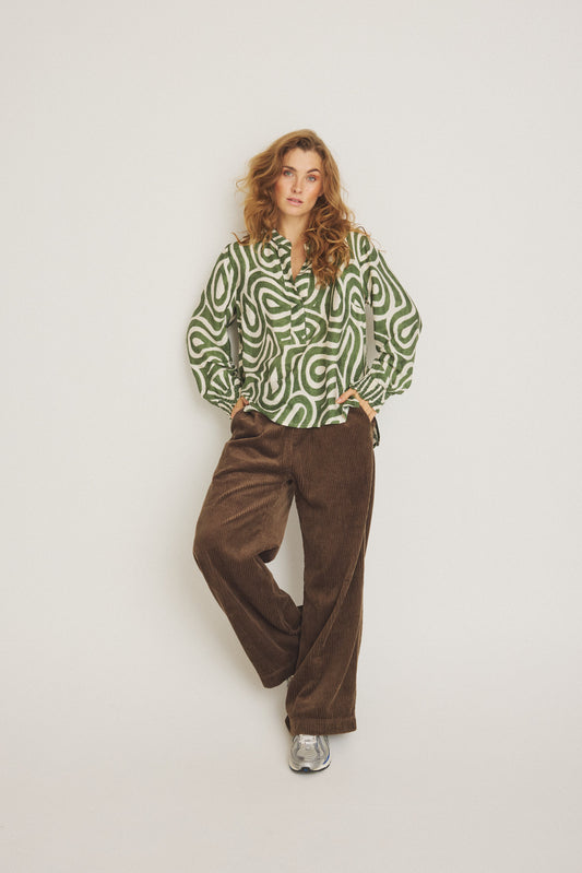LUXZUZ // ONE TWO Jozi Blouse Blouse 631 Bronze Green