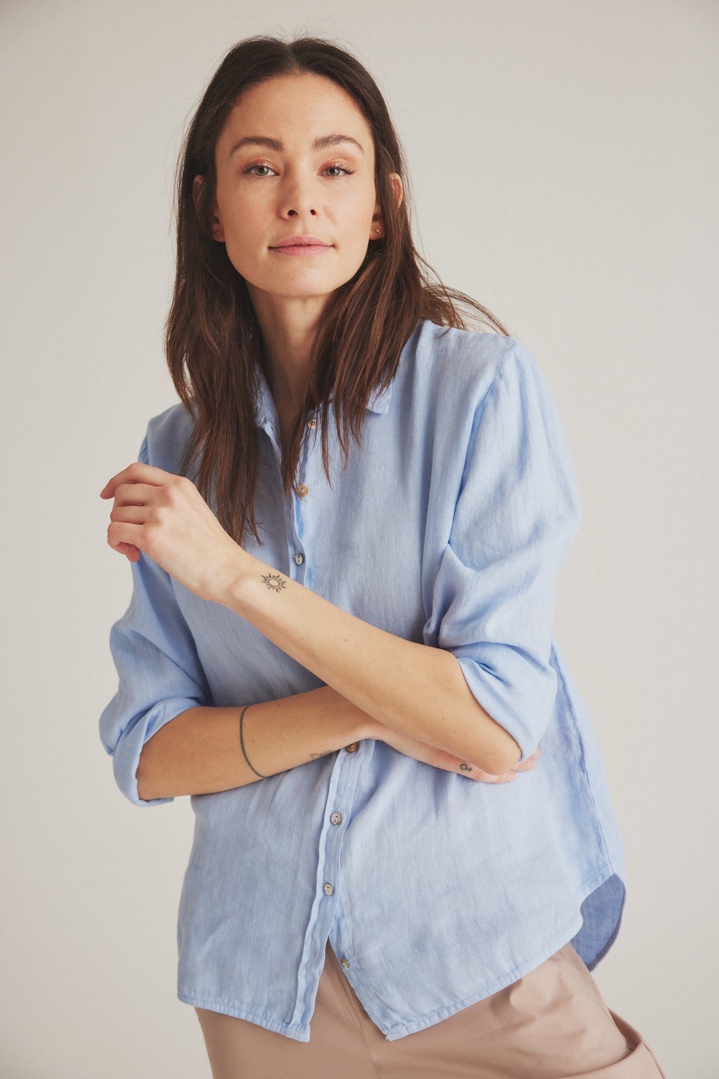 LUXZUZ // ONE TWO Kitt Shirt Shirt 510 Chambray Blue