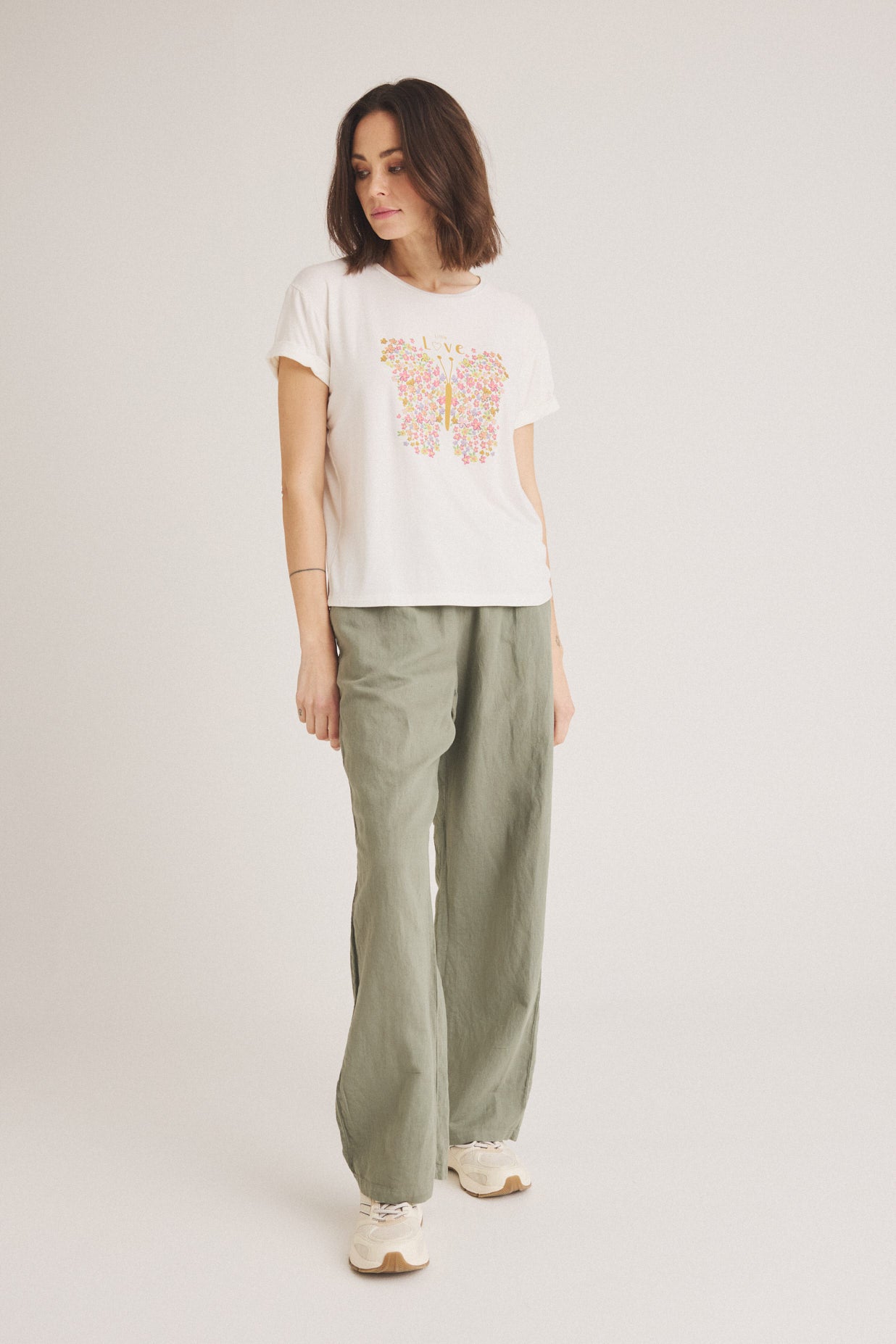 LUXZUZ // ONE TWO Love T-Shirt T-Shirt 737 Cream