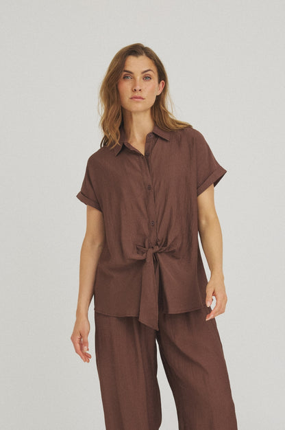 LUXZUZ // ONE TWO Adelgunde Shirt Shirt Dark Brown 7090