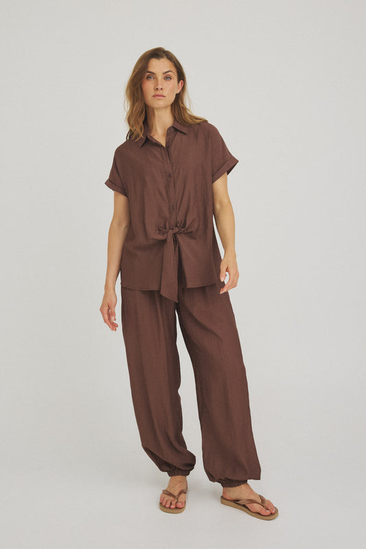 LUXZUZ // ONE TWO Adolphi Pant Pant Dark Brown 7090