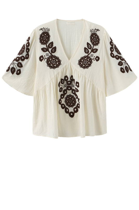 LUXZUZ // ONE TWO Agnethe Blouse Blouse 795 Coffee Bean