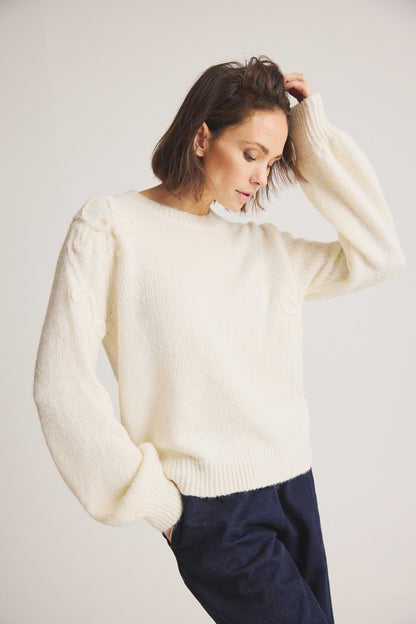 LUXZUZ // ONE TWO Agny Knit Knit 737 Cream