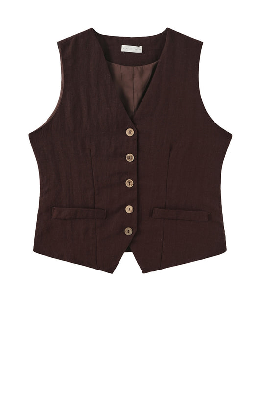 LUXZUZ // ONE TWO Alessandra Vest Vest Wine 4090