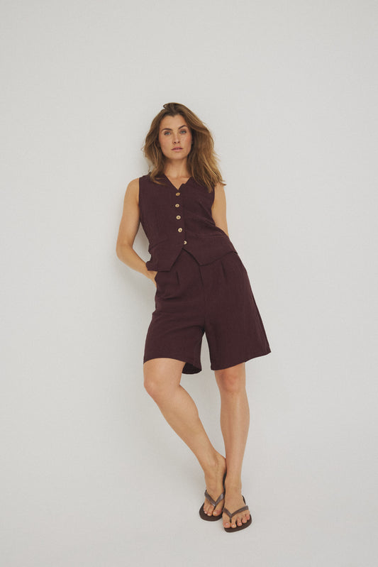 LUXZUZ // ONE TWO Alexandra Shorts Shorts Wine 4090