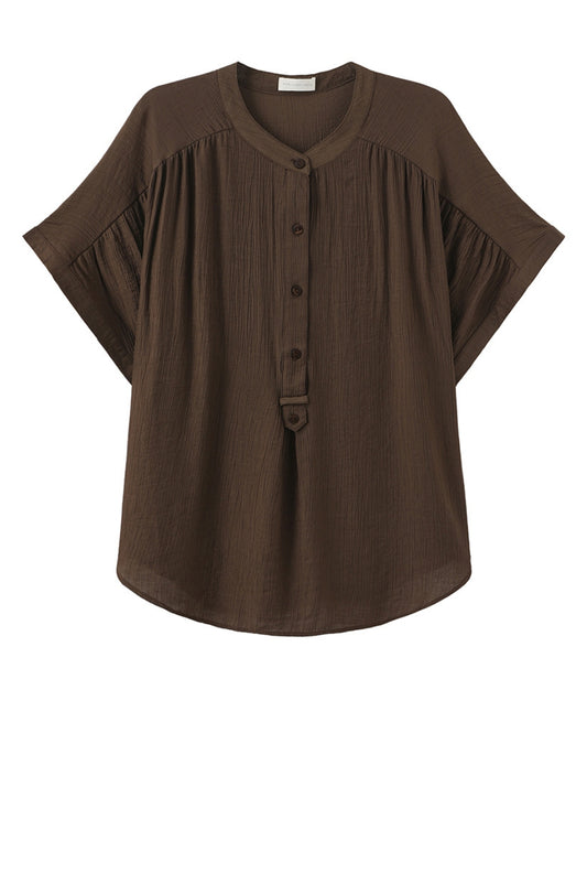 LUXZUZ // ONE TWO Alfrieda Blouse Blouse Dark Brown 7090