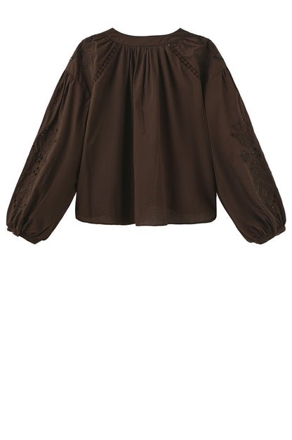 LUXZUZ // ONE TWO Alis Blouse Blouse Dark Brown 7090