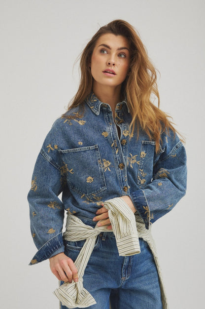 LUXZUZ // ONE TWO Allydia Shirt Shirt 531 Faded Denim