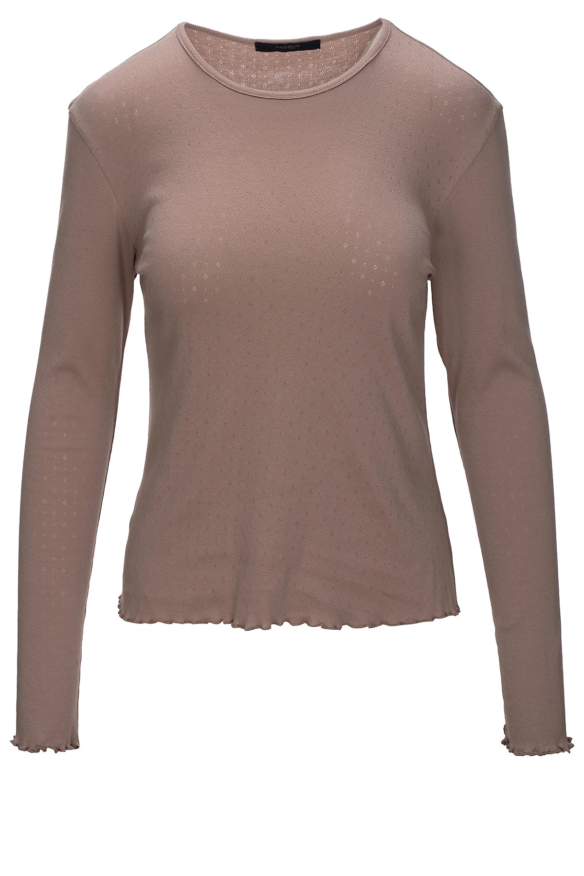 LUXZUZ // ONE TWO Amar Pointelle T-shirt T-Shirt 759 Light Taupe