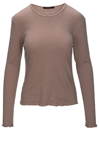 Amar Pointelle T-shirt - Light Taupe