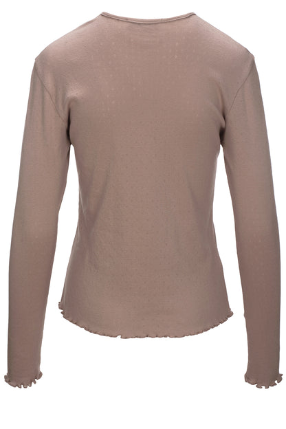 LUXZUZ // ONE TWO Amar Pointelle T-shirt T-Shirt 759 Light Taupe