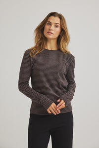 Amazig Stripe T-shirt - Chocolate Plum
