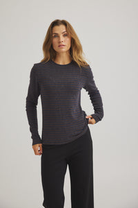 Amazig Stripe T-shirt - Chocolate Plum