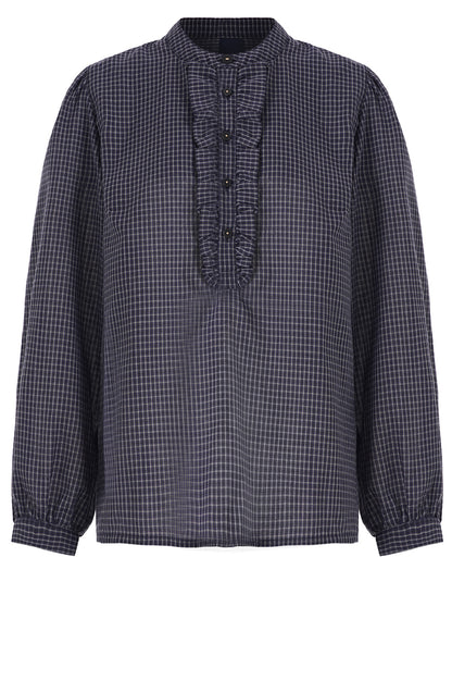 LUXZUZ // ONE TWO Anso Blouse Shirt 577 Night Blue