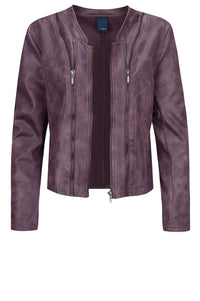 Athena Coated suede Jacket - Heather