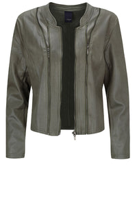 Athena Coated suede Jacket - Army