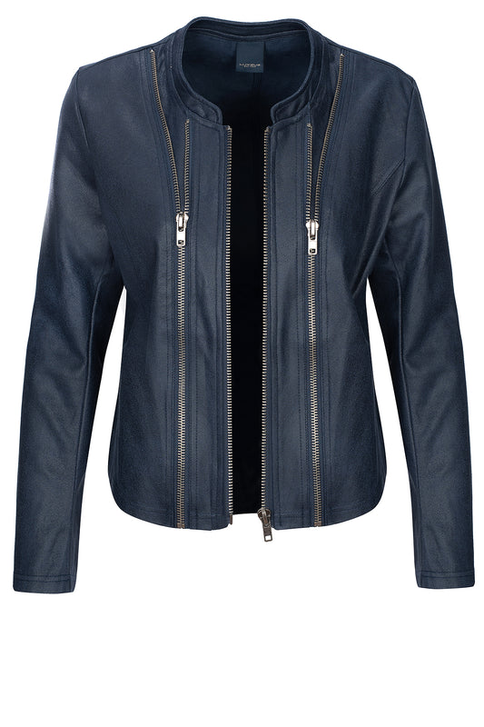 LUXZUZ // ONE TWO Athena Faux Leather Jacket Jacket 524 Blue Nights