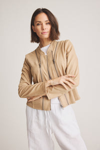 Athena Faux Leather Jacket - Light Sand