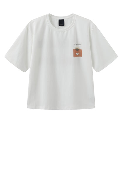 LUXZUZ // ONE TWO Barmenu T-shirt T-Shirt 737 Cream