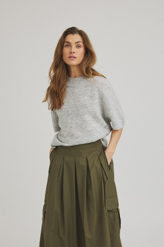 LUXZUZ // ONE TWO Batseba Knit Knit 808 Light Grey Melange
