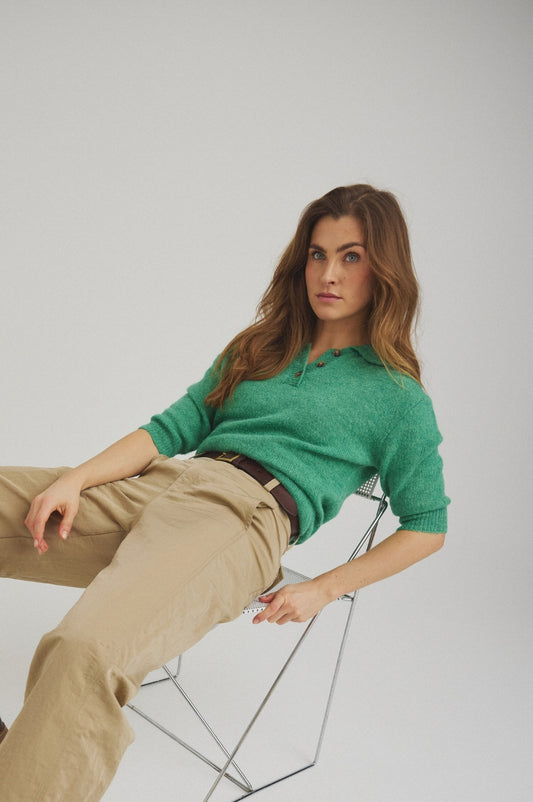 LUXZUZ // ONE TWO Benedicta Knit Knit 609 Ming Green