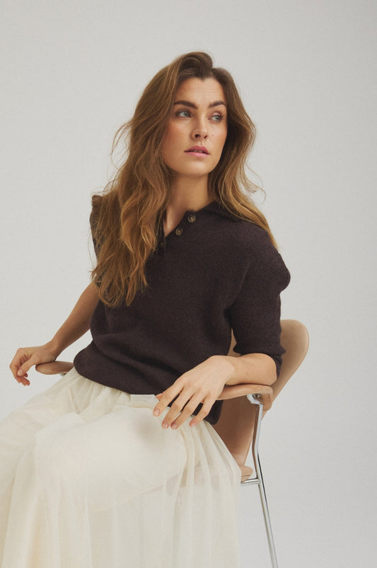 LUXZUZ // ONE TWO Benedicta Knit Knit 795 Coffee Bean