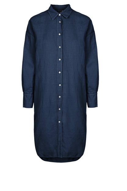 LUXZUZ // ONE TWO Binien Long Shirt Dress 575 Navy