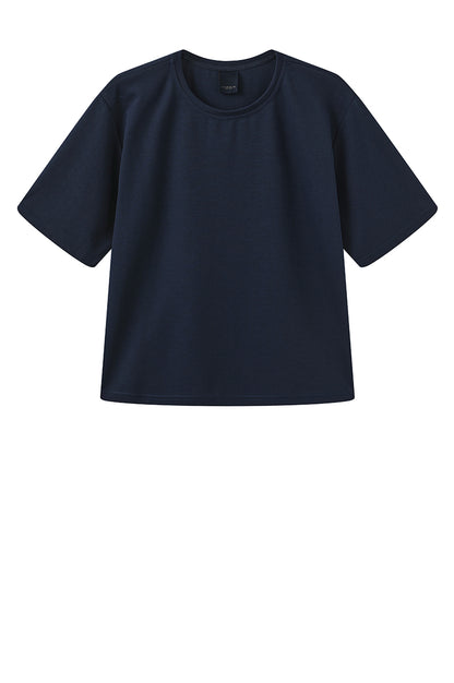 LUXZUZ // ONE TWO Boxy T-shirt T-Shirt 575 Navy Blue