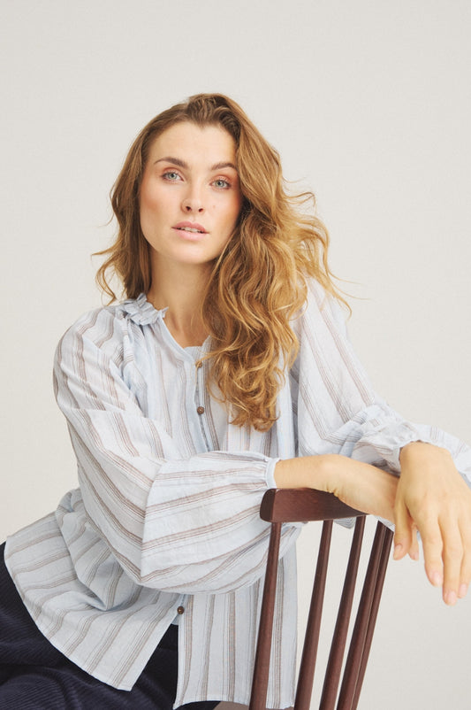LUXZUZ // ONE TWO Chalina Shirt Shirt 503 Blue Fog