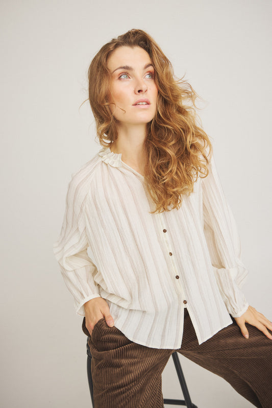 LUXZUZ // ONE TWO Chalina Shirt Shirt 737 Cream