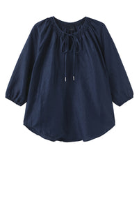 Cicilian Blouse - Navy Blue