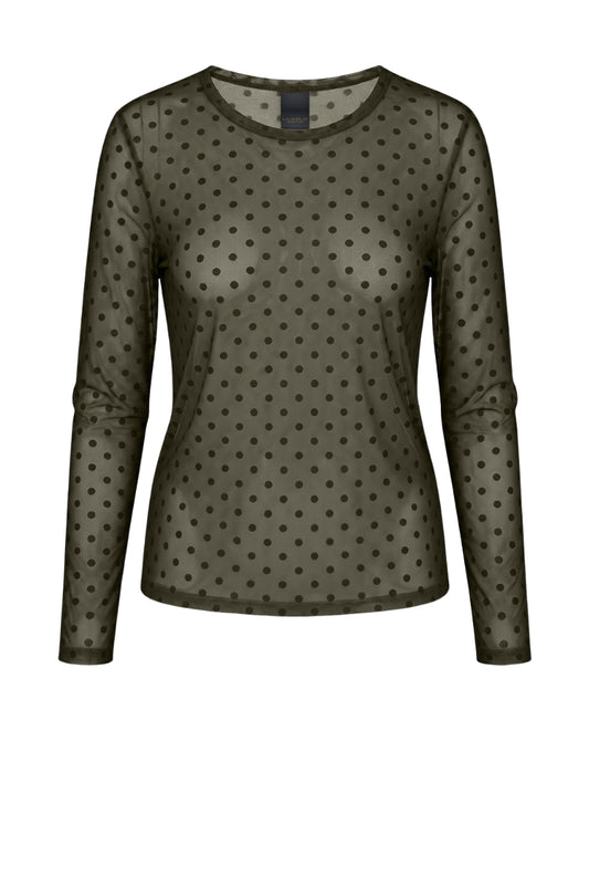 LUXZUZ // ONE TWO Dot Mesh T-shirt T-Shirt 633 Army