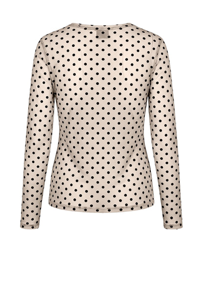 LUXZUZ // ONE TWO Dot Mesh T-shirt T-Shirt 741 Ecru