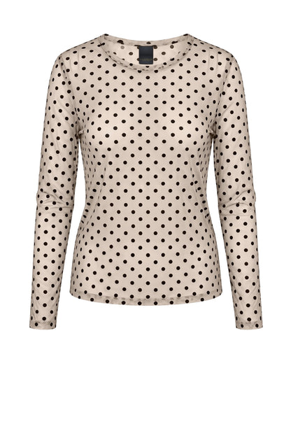 LUXZUZ // ONE TWO Dot Mesh T-shirt T-Shirt 741 Ecru