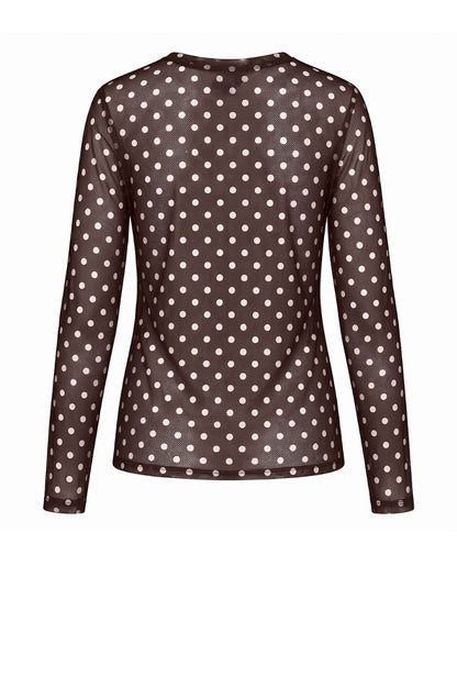 LUXZUZ // ONE TWO Dot Mesh T-shirt T-Shirt 799 Choco Lux