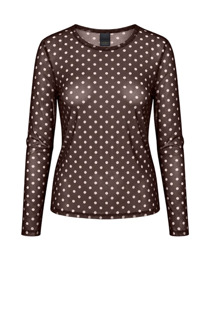 LUXZUZ // ONE TWO Dot Mesh T-shirt T-Shirt 799 Choco Lux