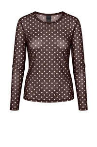 Dot Mesh T-shirt - Choco Lux