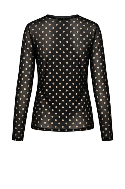 LUXZUZ // ONE TWO Dot Mesh T-shirt T-Shirt 999 Black