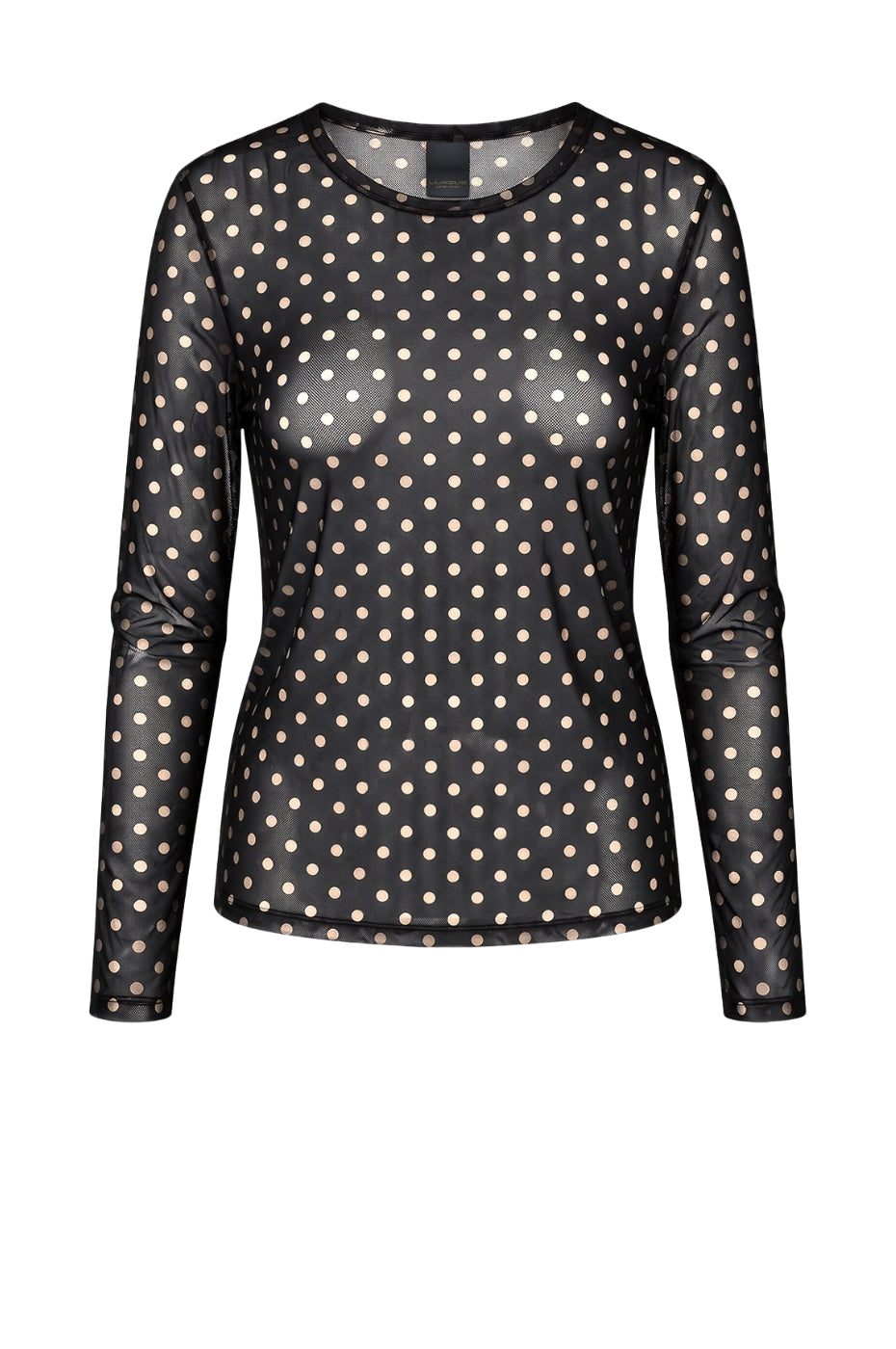 LUXZUZ // ONE TWO Dot Mesh T-shirt T-Shirt 999 Black