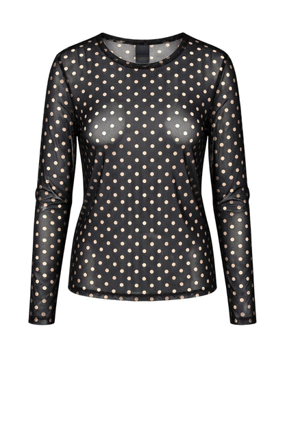 LUXZUZ // ONE TWO Dot Mesh T-shirt T-Shirt 999 Black