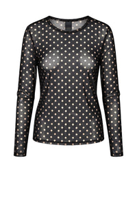 Dot Mesh T-shirt - Black