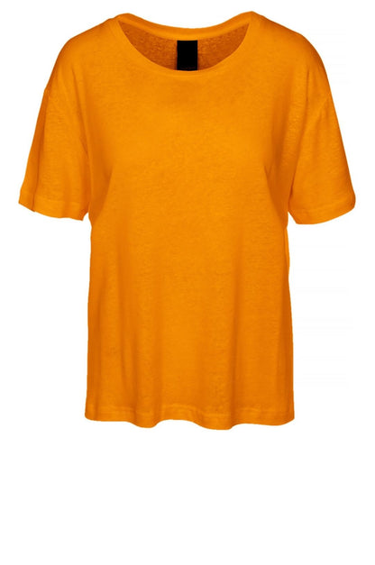 LUXZUZ // ONE TWO Essenti Linen T-Shirt T-Shirt 202 Flame Orange