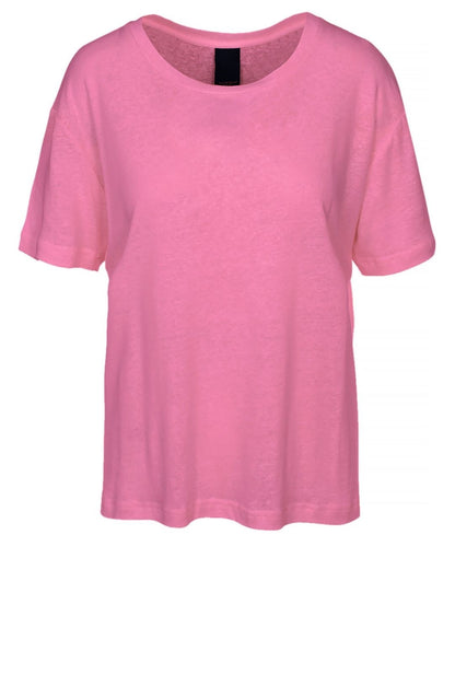 LUXZUZ // ONE TWO Essenti Linen T-Shirt T-Shirt 380 Sachet Pink