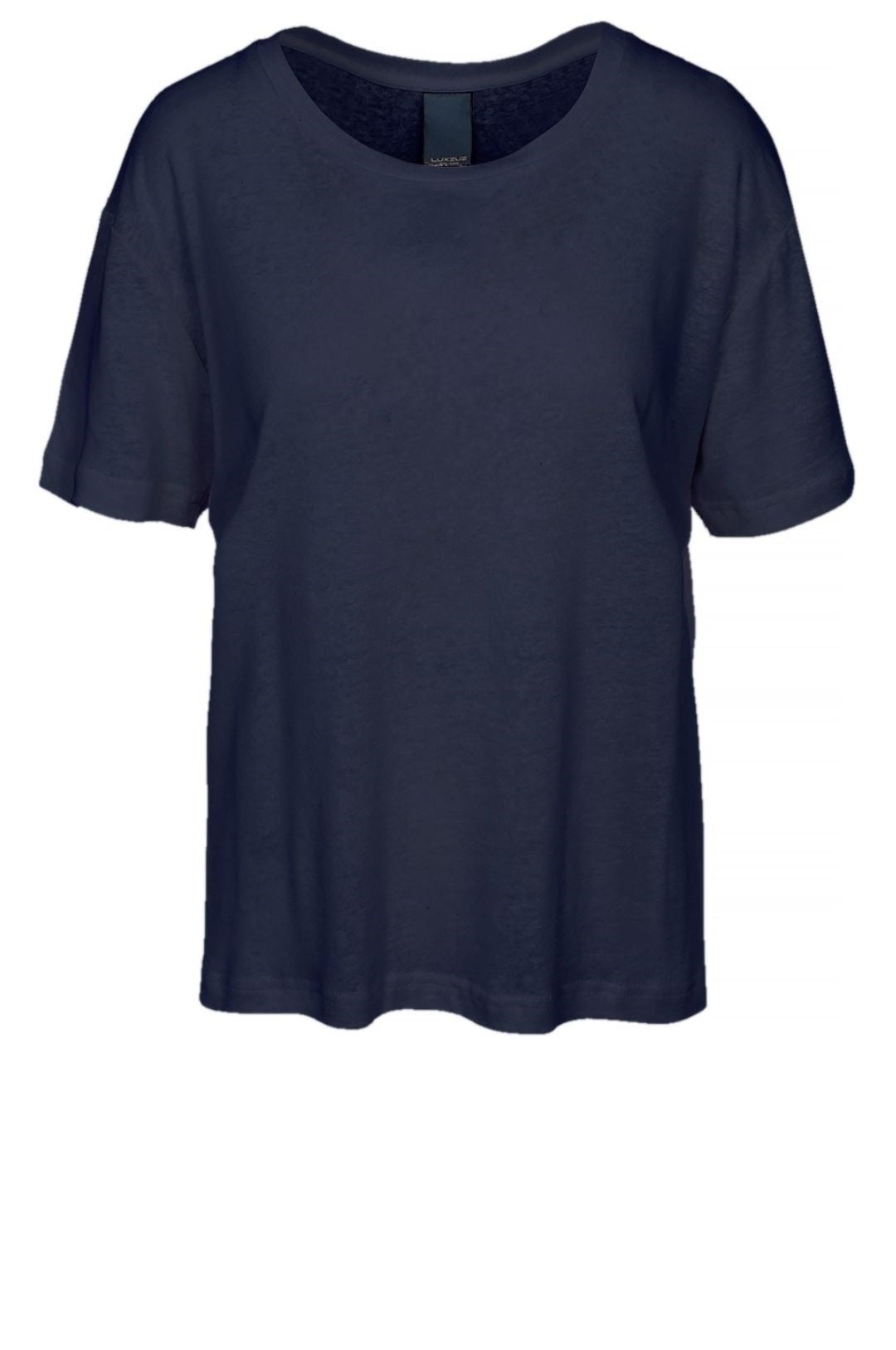 LUXZUZ // ONE TWO Essenti Linen T-Shirt T-Shirt 575 Navy Blue