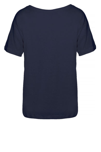 LUXZUZ // ONE TWO Essenti Linen T-Shirt T-Shirt 575 Navy Blue