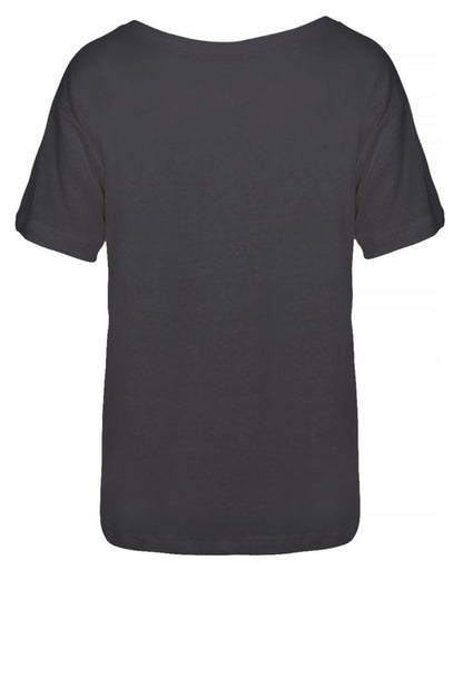 LUXZUZ // ONE TWO Essenti Linen T-Shirt T-Shirt 833 Asphalt