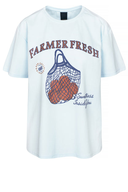 LUXZUZ // ONE TWO Farmer Fresh T-shirt T-Shirt 509 Baby Blue