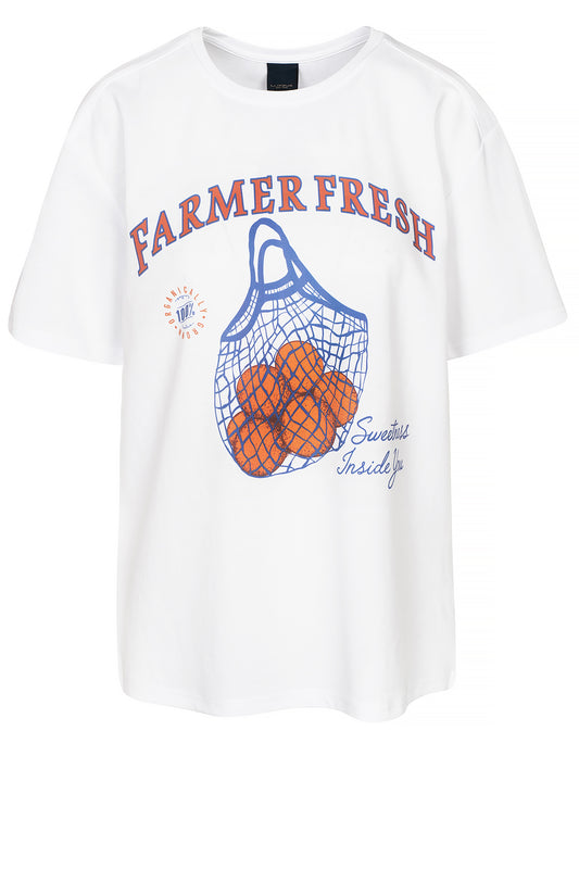 LUXZUZ // ONE TWO Farmer Fresh T-shirt T-Shirt 901 White